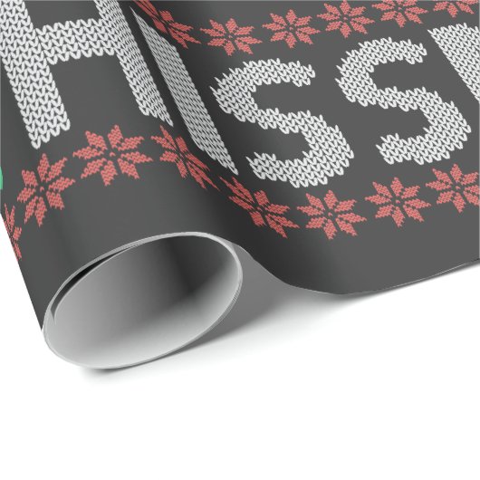 Merry Hissmas Funny Ugly Xmas Sweater Opossum Gesc Geschenkpapier (Rolleneckpunkt)