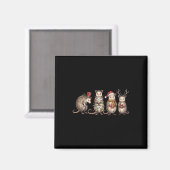 Merry Hissmas Opossum Weihnachts-Weihnachtsmannmüt Magnet (Vorderseite/Rückseite)