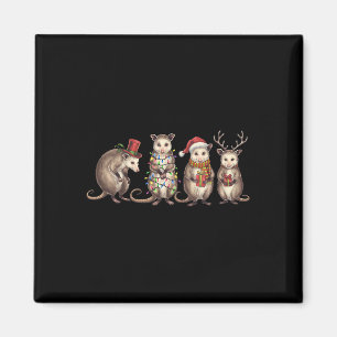 Merry Hissmas Opossum Weihnachts-Weihnachtsmannmüt Magnet