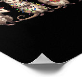 Merry Hissmas Opossum Weihnachts-Weihnachtsmannmüt Poster (Ecke)