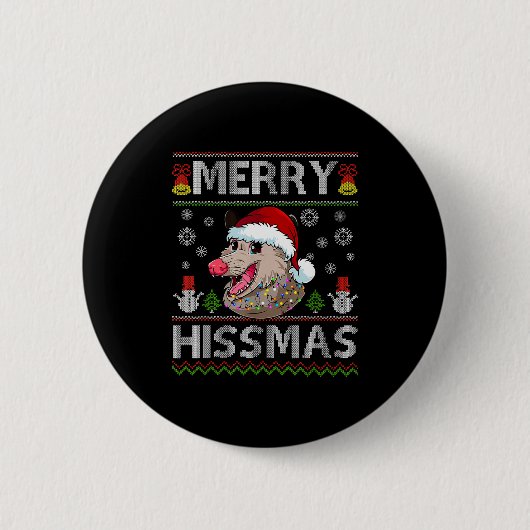 Merry Hissmas Ssum Christmas Ossum Lover Ugly Swea Button (Vorderseite)
