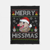 Merry Hissmas Ssum Christmas Ossum Lover Ugly Swea Fleecedecke (Vorderseite)