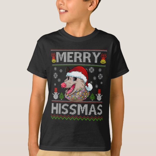 Merry Hissmas Ssum Christmas Ossum Lover Ugly Swea T-Shirt (Vorderseite)