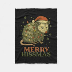 Merry Hissmas Ssum Weihnachtsmannmütze Xmas Light Fleecedecke