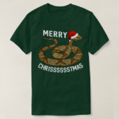Merry Hissmas Weihnachts-Weihnachtsmannmütze Koppe T-Shirt (Design vorne)