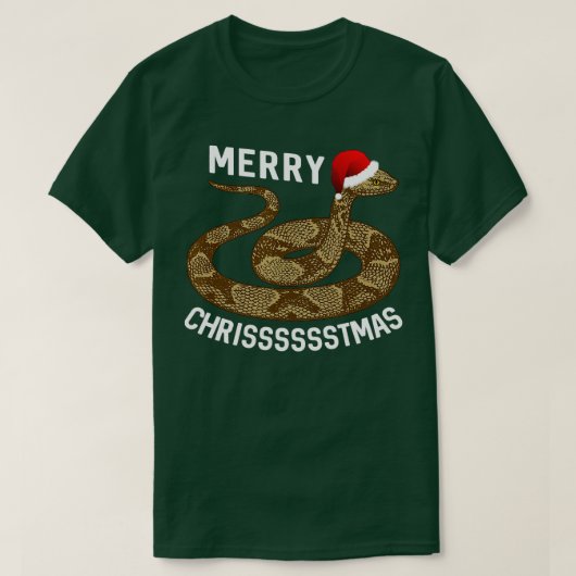 Merry Hissmas Weihnachts-Weihnachtsmannmütze Koppe T-Shirt (Design vorne)