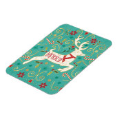 Merry Holiday Aquamarin Reindeer Magnet (Linke Seite)