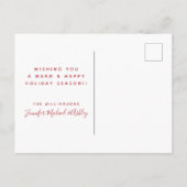 Merry Holiday Aquamarin Reindeer Postkarte (Rückseite)