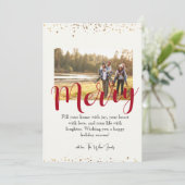 Merry Holiday Card Einladung (Stehend Vorderseite)
