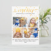 MERRY Holiday Card + Farbabgleichende Typografie Feiertagskarte (Stehend Vorderseite)