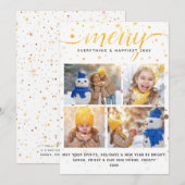 MERRY Holiday Card + Farbabgleichende Typografie Feiertagskarte (Vorne/Hinten)