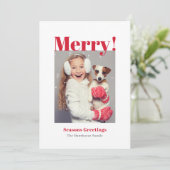 Merry Holiday Foto Card Feiertagskarte (Stehend Vorderseite)