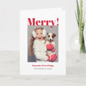 Merry Holiday Foto Feiertagskarte (Vorderseite)