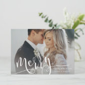 Merry Holiday Foto Feiertagskarte (Stehend Vorderseite)