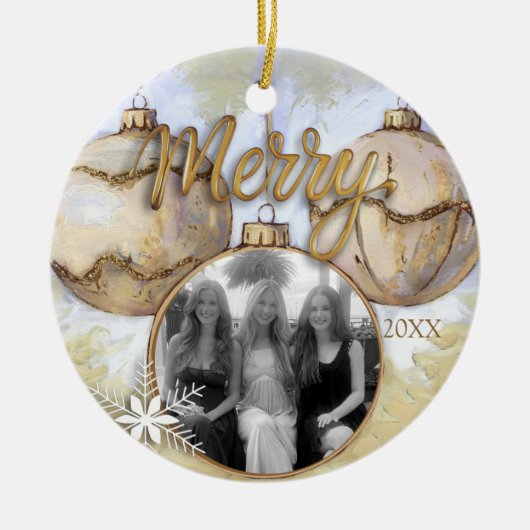 Merry Holiday Keramik Ornament (Vorne)