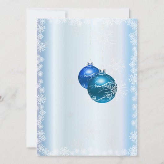 Merry Holiday Party auf Eisblau Einladung (Rückseite)