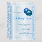 Merry Holiday Party auf Eisblau Einladung (Vorne/Hinten)