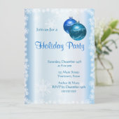 Merry Holiday Party auf Eisblau Einladung (Stehend Vorderseite)