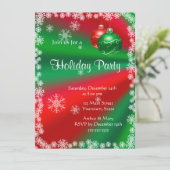 Merry Holiday Party in Rot und Grün Einladung (Stehend Vorderseite)