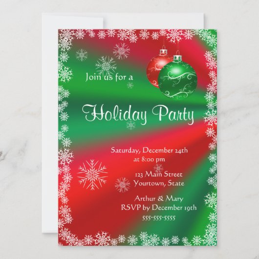 Merry Holiday Party in Rot und Grün Einladung (Vorderseite)