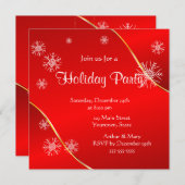 Merry Holiday Party - Rot Einladung (Vorne/Hinten)