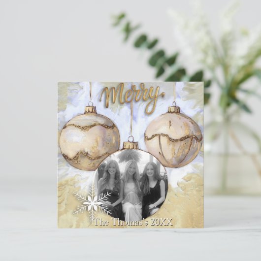 Merry Holiday Postcard Feiertagskarte (Stehend Vorderseite)