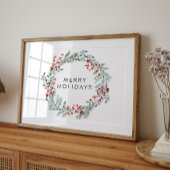 Merry Holiday Red Winter Berry Poster