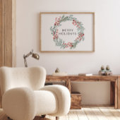 Merry Holiday Red Winter Berry Poster