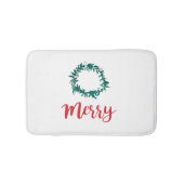 Merry Holiday Wreath Bath Mat Badematte (Vorderseite)