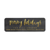 Merry Holidays Trendy Gold Script Chalkboard (Vorne)