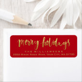 Merry Holidays Trendy Gold Script Custom Red (Insitu)
