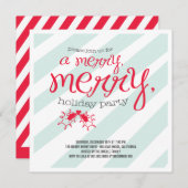 Merry Holly Berries Einladung zur Feier (Vorne/Hinten)