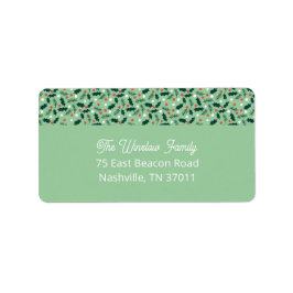 Merry Holly Days Address Label (Green) Adressaufkleber