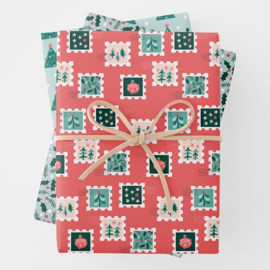 Merry Holly Days Mix Wrapping Paper Sheets Geschenkpapier Set (Beispiel)