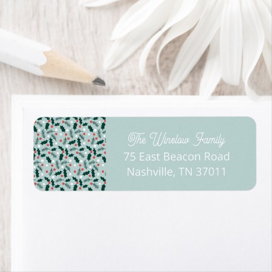 Merry Holly Days Return Address Label (Insitu)