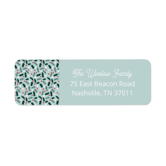 Merry Holly Days Return Address Label (Vorne)