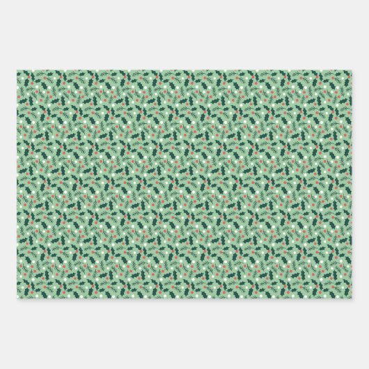 Merry Holly Days Wrapping Paper Sheets Geschenkpapier Set (Vorderseite 2)