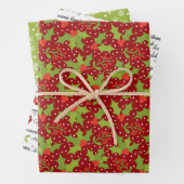 Merry Holly Wrapping Paper Set Geschenkpapier Set (Beispiel)