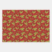 Merry Holly Wrapping Paper Set Geschenkpapier Set (Vorderseite)