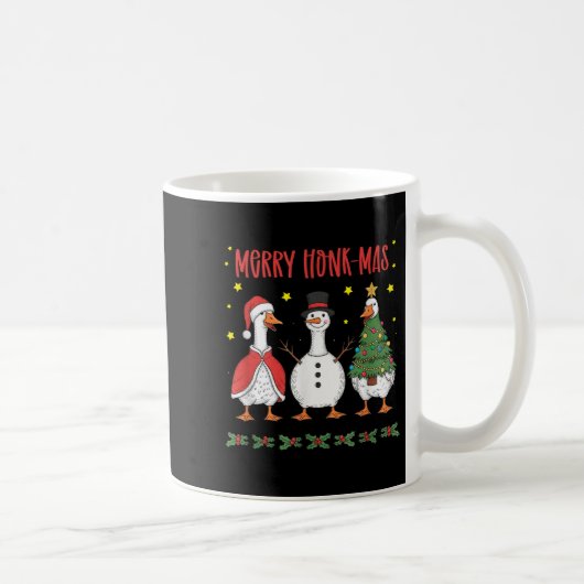 Merry Honk-mas Funny Goose Christmas Humor Kaffeetasse (Rechts)