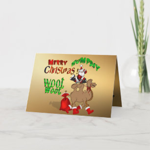 Merry Hump Day Christmas Camel Gold Woot Woot Woot Feiertagskarte