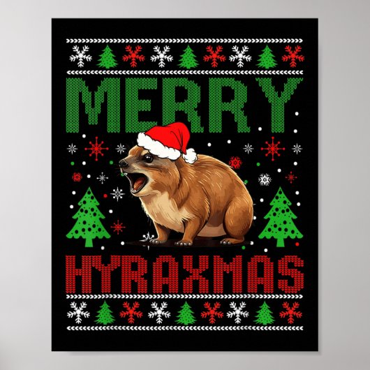 Merry Hyraxmas Vintag Hyrax Ugly Christmas Sweate Poster (Vorne)