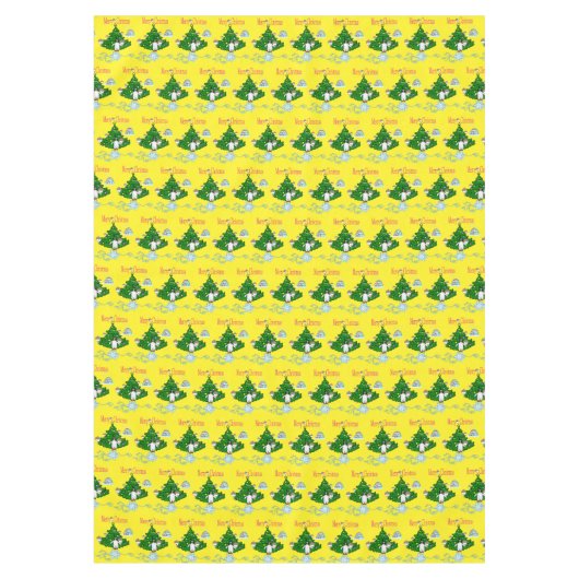 Merry Ice Cream Christmas Tablecloth, Pinguin Tischdecke (Vorderseite)