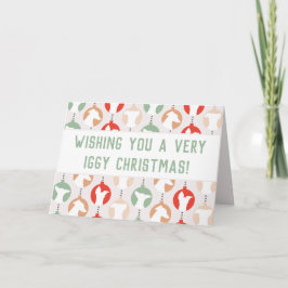 Merry Iggy Christmas Italian Greyhound Holiday Karte