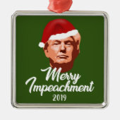 MERRY IMPECHMENT 2019 TRUMP WEIHNACHTSMANNMÜTZE ORNAMENT AUS METALL (Vorne)