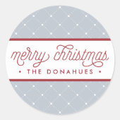 Merry in Dots | Personalisierter Urlaub Runder Aufkleber (Vorderseite)