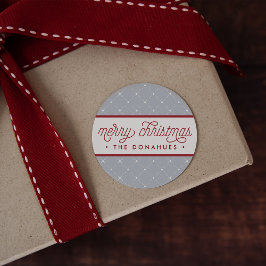 Merry in Dots | Personalisierter Urlaub Runder Aufkleber