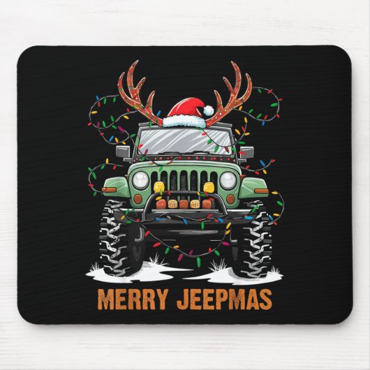 Merry Jeepmas Christmas Xmas Santa Reindeer Men Bo Mousepad (Vorne)
