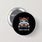 Merry Jeepmas Ugly Light Reindeer Christmas Button (Vorne & Hinten)