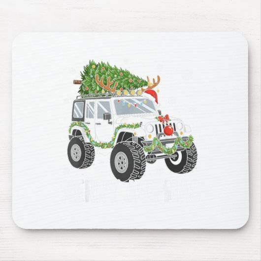 Merry Jeepmas Ugly Light Reindeer Christmas Funny  Mousepad (Vorne)